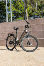 Pedal Galaxy Step Through Electric Hybrid Bike Silver