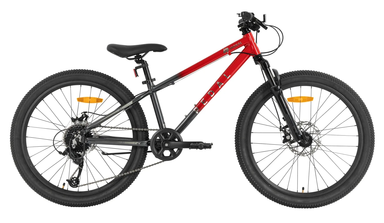 bike 24 pedale Pedal Jackal 24" Kids Mountain Bike Red/Charcoal Fade
