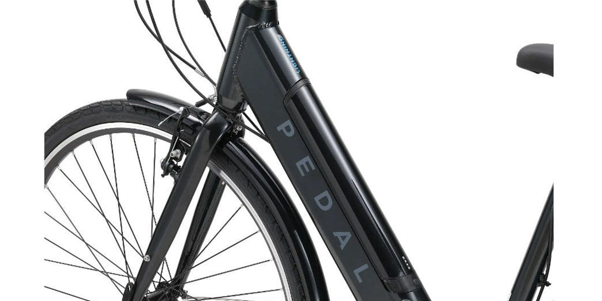 Pedal Lightning 27.5" Step Through Electric Hybrid Bike Black Pedal