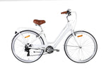 Pedal Uptown SL Electric Vintage Cruiser Bike Pearl White