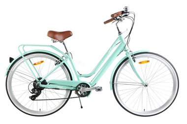 Pedal Uptown SL Electric Vintage Cruiser Bike Mint Green