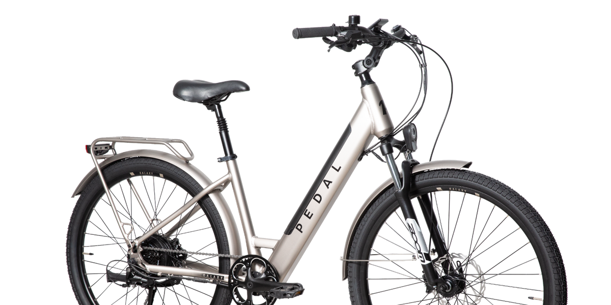 Pedal Galaxy Plus 27.5" Step Through Electric Hybrid Bike Silver
